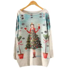 Рождественский женский свитер с рукавом летучая мышь, цветной Свободный вязаный свитер, вязаный свитер, мягкий тянущийся трикотажный пуловер