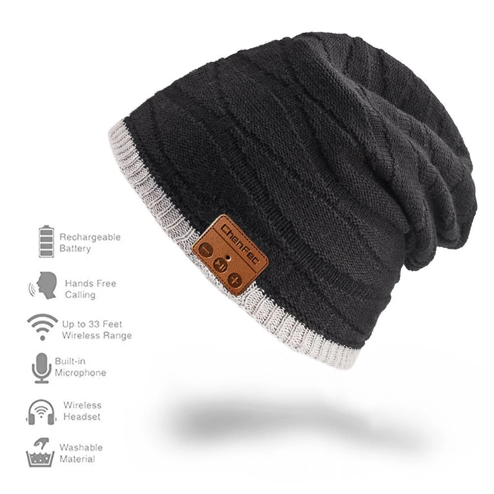 Темно-зеленый Bluetooth Beanie музыкальная шапка с беспроводной Bluetooth наушники гарнитура наушники музыка Hands-free телефонный звонок для зимних видов спорта - Цвет: Темно-зеленый