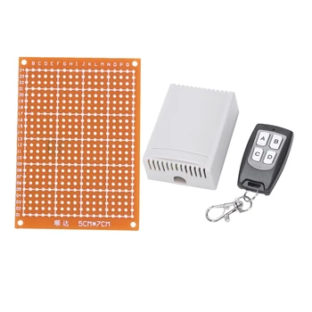 

7 Pcs Accessories:2 Pcs DC 12V 200M Remote Switch Transmitter + Receiver & 5 Pcs Copper Single-Sided Circuit Hole Board