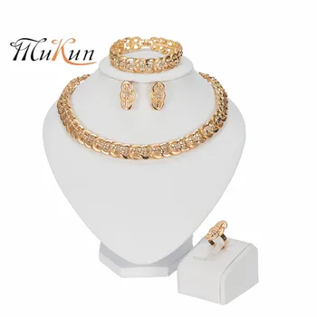 

MUKUN High Quality Dubai Gold color Jewelry Set For Women african beads jewlery fashion necklace set women wedding jewelry set