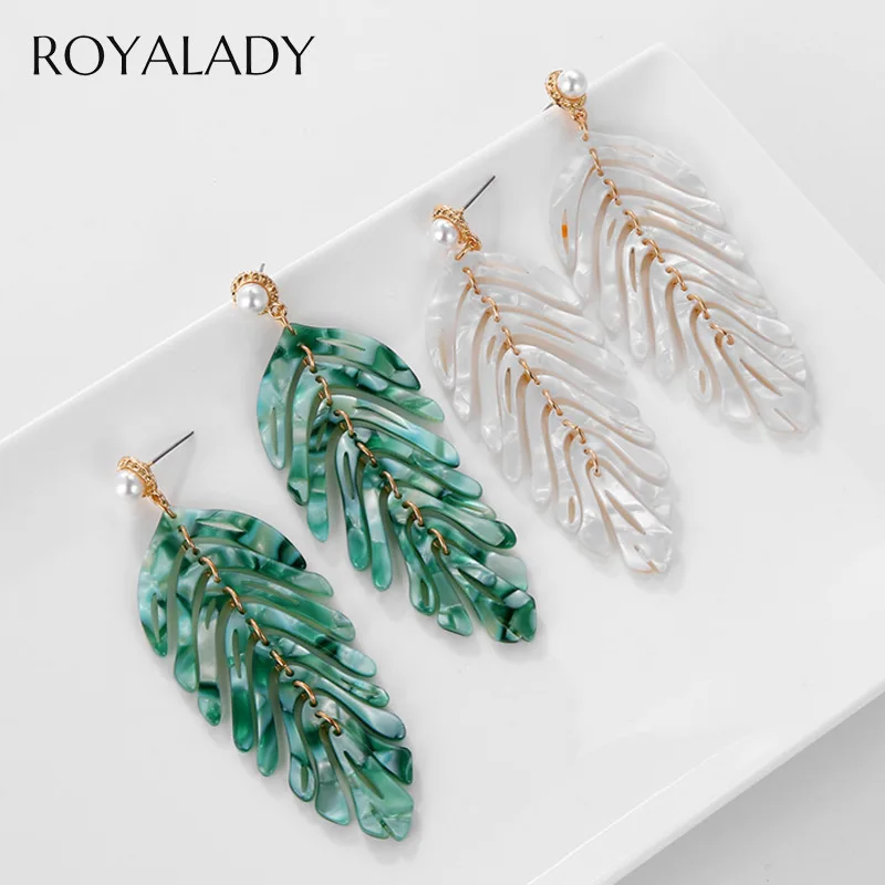 

Acrylic Leaf Drop Dangle Earrings For Women Fashion Femme Plant Statement Earrings 2019 Party Jewelry Accessories Brincos Gift
