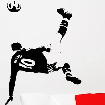 

Rooney Football Player Wall Sticker Sports Decal Kids Room Decoration Posters Vinyl Rooney Car Soccer Player Decal