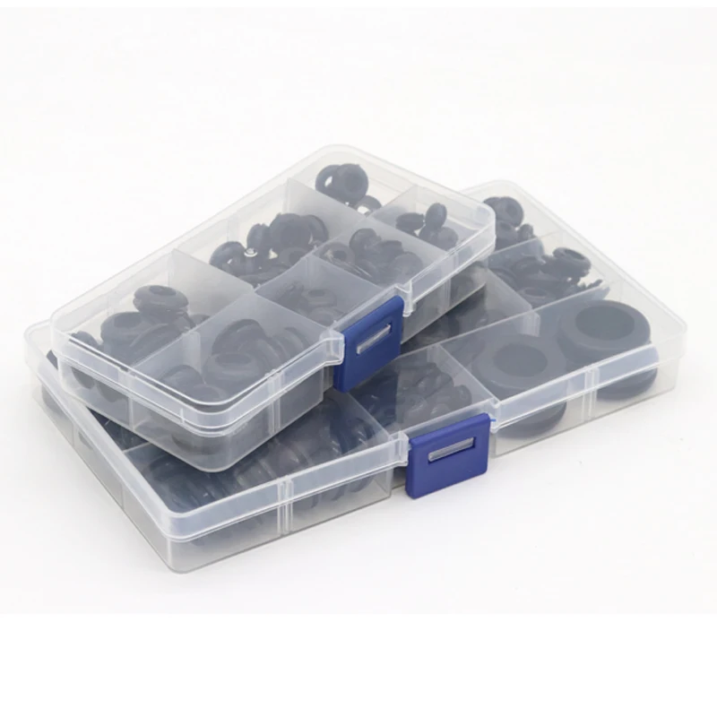 133pc Rubber Grommet Round Grommet Gasket Kit For Protects Wire Cable Hose Part Rubber Seal Assortment Set