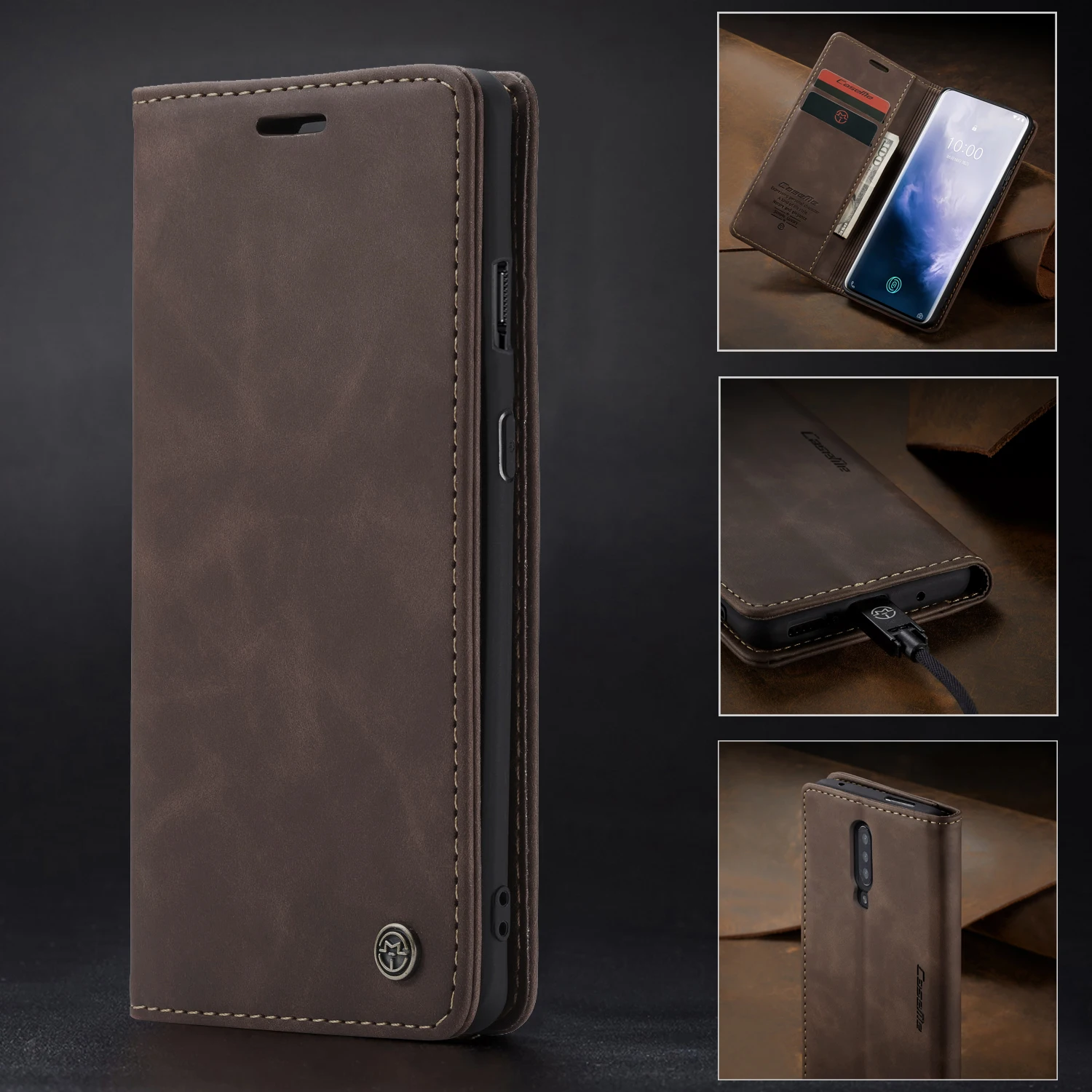 

Oneplus 7 Pro Flip Case Matte Leather Magnetic Wallet Case For One Plus 7 Pro Oneplus7 Oneplus 7pro Cover Book Case Card Slot