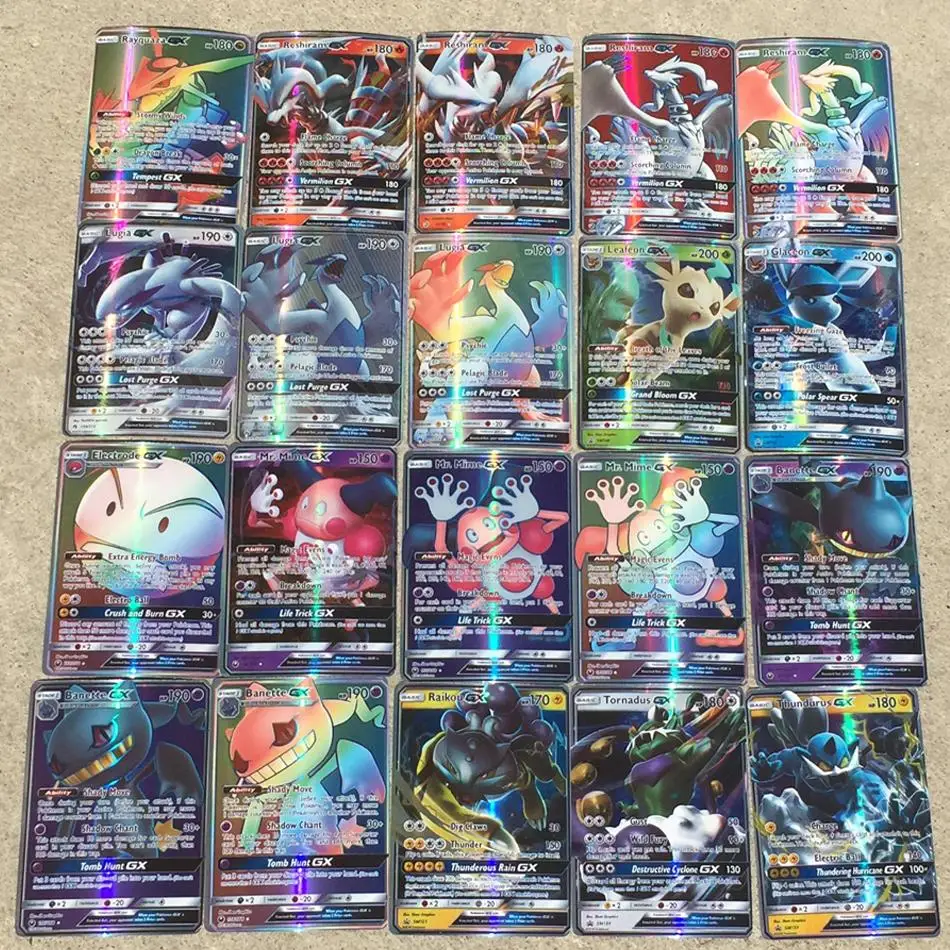 Карты Pokemon 200 шт. 20 70 GX MEGA Сияющие карты Такара Томи игра битва карта 100 торговые