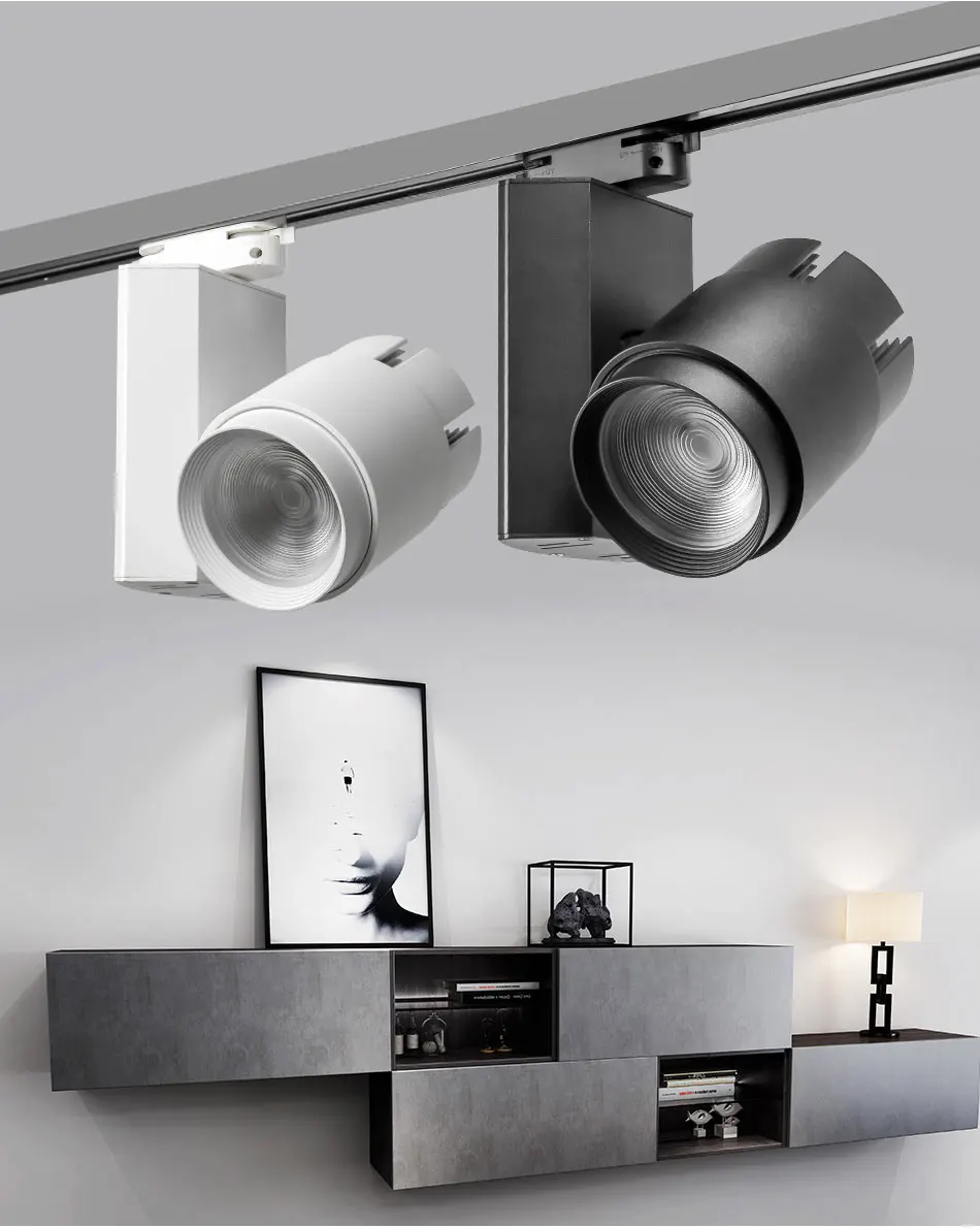 Modern Dimmable Led Track Lights 30W40W Rail Spotlight Clothing Shop Showrooms Windows Ceiling Zoomable Track Lighting Fixture (4)