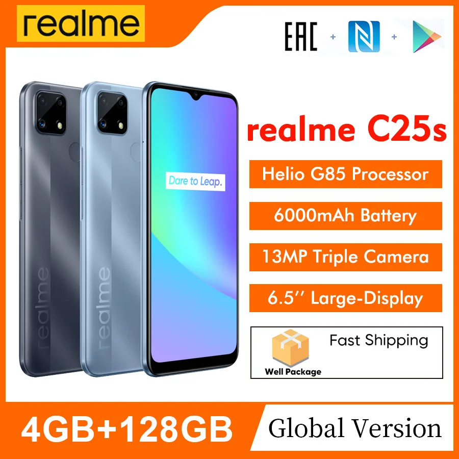 Global Version Realme C25s NFC 4GB 128GB Smartphone Heilo G85 Octa Core 6000mAh Battery 6 5 global-version-realme-c25s-nfc-4gb-128gb-smartphone-heilo-g85-octa-core-6000mah-battery-6-5