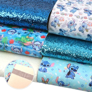

David accessories 20*34cm 6pcs/lot Cartoon Design Giltter Faux Synthetic eather Fabric Set for Bows DIY Handmade,1Yc10130