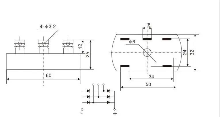 50A 1200V Aluminum Metal Case 3 Phase Diode Bridge Rectifier 50Amp SQL50A Module SQL50A1200V diode bridge rectifier electronic component rectifier diodes electrical rectifier diodes electrical diodes electrical component
