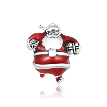 

925 Sterling Silver Santa Claus Beads Fit Original European Bracelet Charms for Women Fine Jewelry Accessories Merry Christmas
