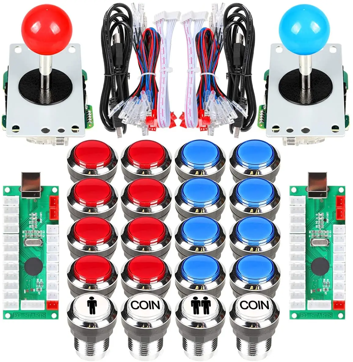 Plastic 4-Axis Joystick Potentiometer - JH-D400X-R4 10K 4D With Wire, 49.6x94.5mm For Industrial Controls