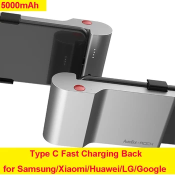 

Type C Fast Charging Back Clip Power Bank 5000mAh With Wireless Bluetooth Shoot Photo Phone Holder For Xiaomi Samsung