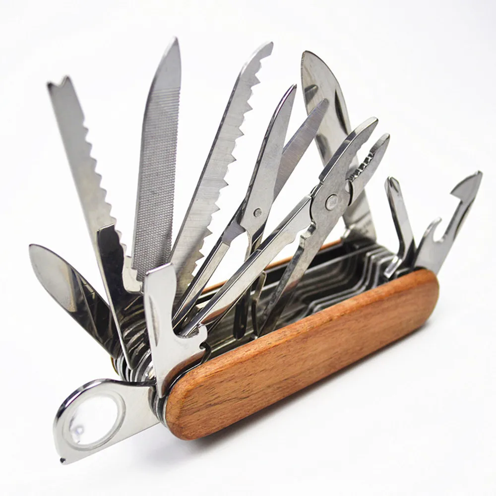 Деревянный Ручной Швейцарский складной нож для кемпинга, выживания, Армейский Складной нож, EDC Карманные охотничьи ножи, многофункциональный карманный инструмент, нож - Цвет: wood