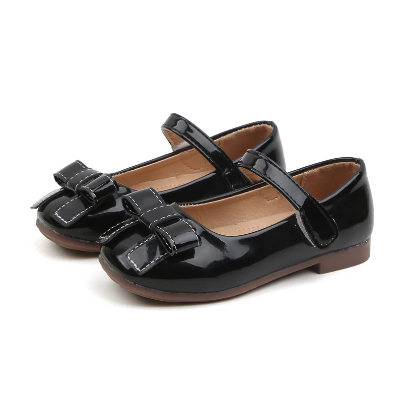 SJ002Black Bekamille/детские сандалии для девочек; обувь принцессы; модная однотонная детская кожаная обувь с бантом для маленьких девочек; обувь для маленьких девочек - Цвет: SJ002Black