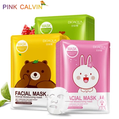 

5pcs BIOAQUA Cartoon Moisturizing Face Mask Facial Serum Fresh Anti Acne Plant Extract Oil Control Hydrating Beauty Skin Care