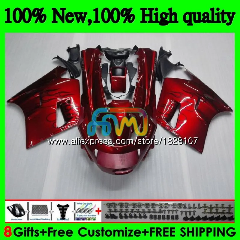 Корпус для KAWASAKI ZX-11R ZZR 1100ZZR1100 ZX11 R ZZR-1100 7BS. 9 ZX-11 черно-пламя ZX 11R ZX11R 90 91 92 1990 1991 1992 обтекатель