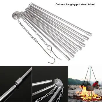 

BBQ Grill Tripod Outdoor Camping Holder Camp Picnic Cooking Hanging Pot Tool