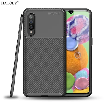 Перейти на Алиэкспресс и купить Для Fundas Samsung Galaxy A90 5G чехол Роскошная мягкая задняя крышка противоударный ТПУ бампер из углеродного волокна чехол для телефона для Samsung A90 5G