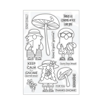 

2020 New Metal Cutting Dies Cuts and Scrapbooking For Paper Making Mushroom Gnomes With Clear Stamp Embossing Frame Card Craft