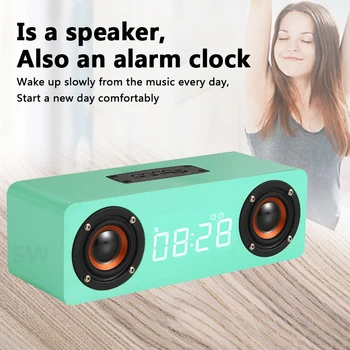 

Alarm Clock Radio subwoofer Soundbar portable column Bluetooth Speaker Home theater Wireless wood speaker for TV speaker AUX USB