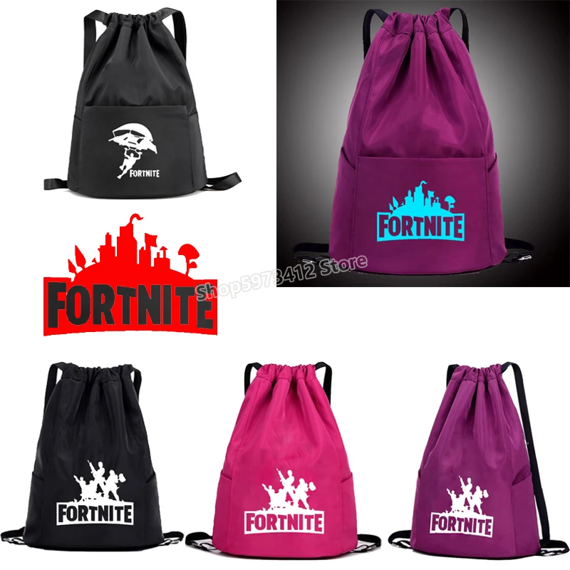 Fortnites рюкзак Fortress Night Drawstring Светящийся простой холщовый мешочек портативный