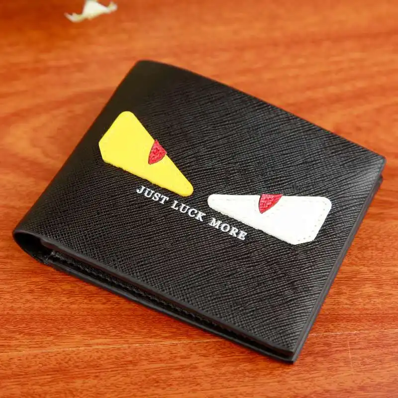 

Men's Wallets Fashion Coin Bag Little monster Money Purses Dollar Korean version of the plaid Slim Purse Money Clip Buckle 455
