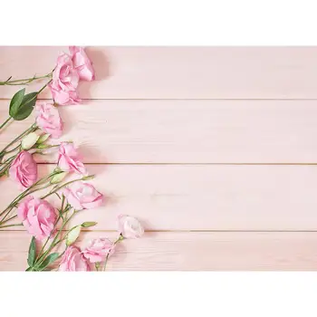 

Pink Flowers Wooden Plank Photo Backdrop Vinyl Cloth Background for Lovers Valentine's Day Birthday Photophone Photography Props