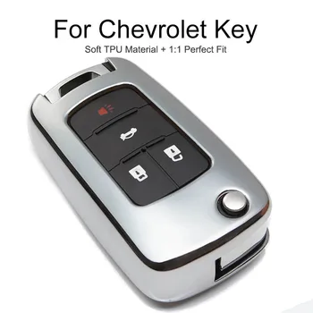 

6 Color Tpu Car Key Cover Case For Chevrolet Aveo T300 Cruze 2011 Captiva Tahoe Trax Onix Orlando Key Chain Ring Shell Styling