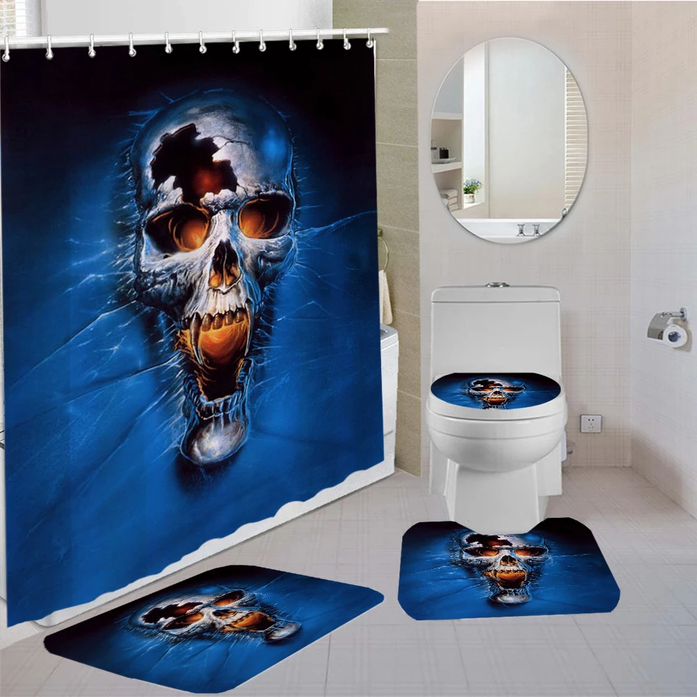 4 Pieces Curtains Terror Skull Shower Curtain Animal Kids Bath Sets 3d Printing Bathroom Comfortable And Soft Shower Curtain Set Shower Curtains Aliexpress 4 Pieces Curtains Terror Skull Shower Curtain Animal Kids Bath Sets 3d Printing Bathroom Comfortable And Soft Shower Curtain Set Shower Curtains Aliexpress
