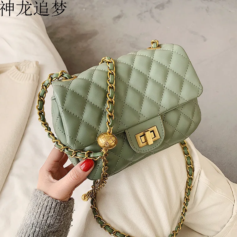 

Female Lattice Chain Leather Crossbody Bag For Women 2020 Luxury Handbags Designer Sac A Main Ladies Hand Shoulder Messenger Bag