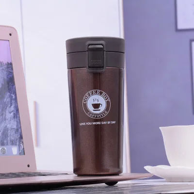Coffee Дорожная кружка для горячего кофе и молока из нержавеющей стали термос-стакан автомобильные чашки вакуумная портативная бутылка для питьевой воды чайная кружка Термокружка - Цвет: Coffee