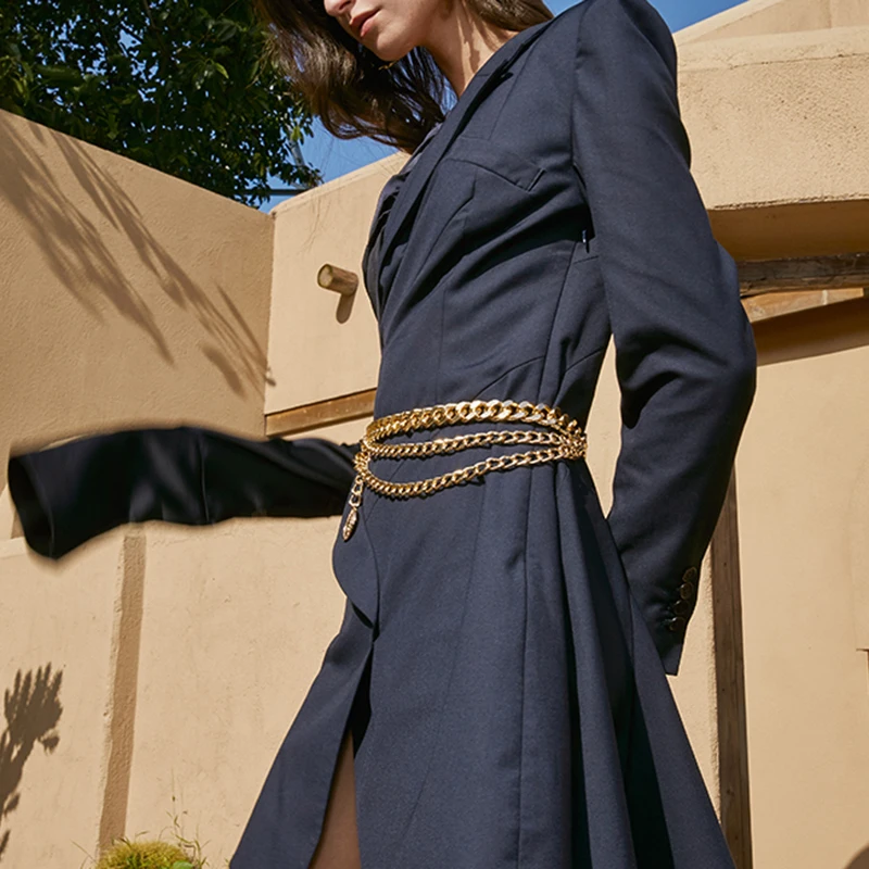 TWOTWINSTYLE Irregular Casual Blazer Dress For
