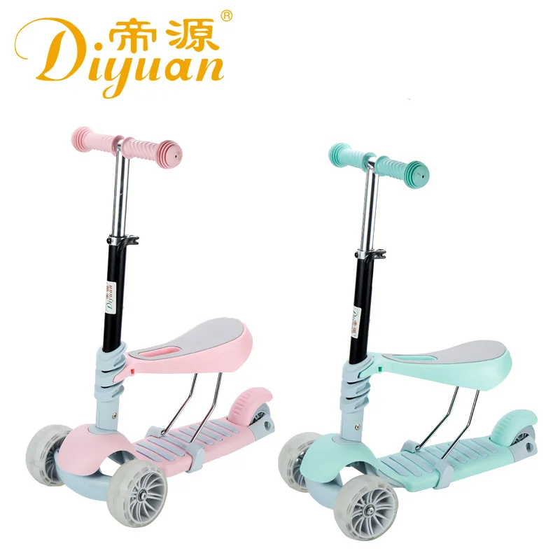 

Di yuan Scooter Children Beginners Flash 1-2-3-6-Year-Old Three-in-One Kids Baby Yo Slippery Cars
