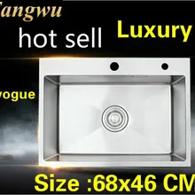 Квартира кухня ручная раковина одинарная мойка стандарт vogue 304 нержавеющая сталь Горячая 68x46 см