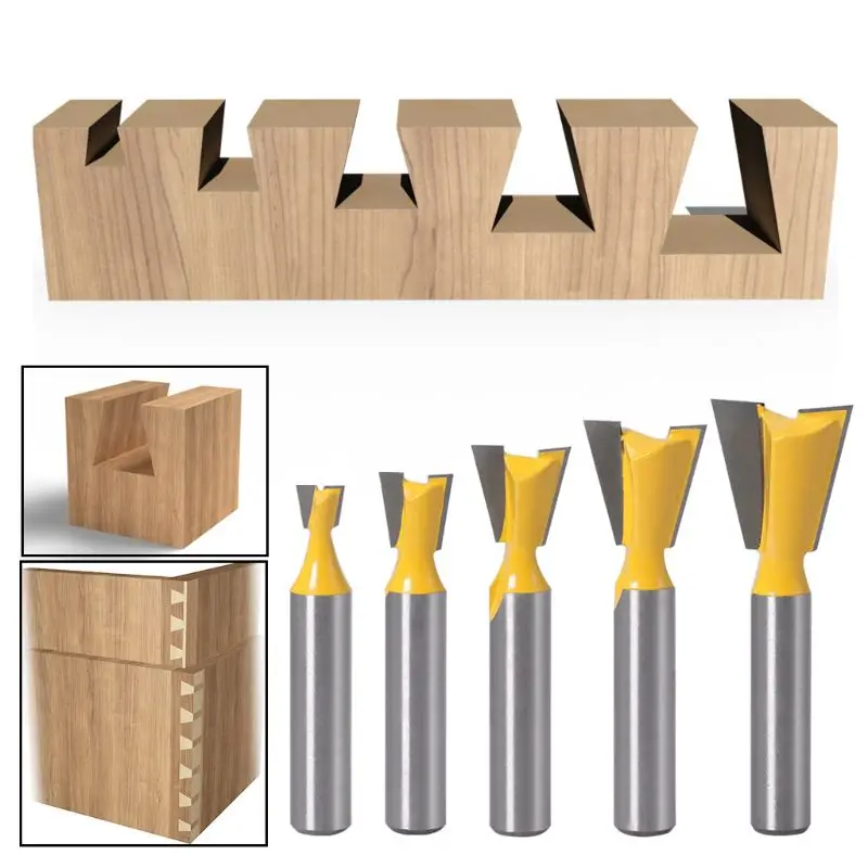 

8mm Milling Cutter Bit 1/4 3/8 1/2 5/8 3/4 Dovetail Groove Router Woodwork Tools