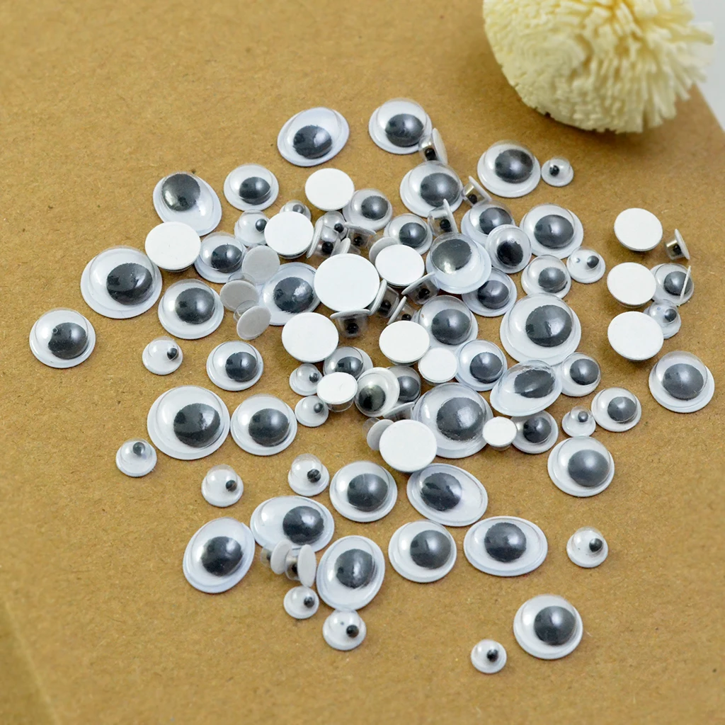 700x Self Adhesive Moving Googly Wobbly Eyes 7 Assorted Sizes 4-10mm DIY Toy