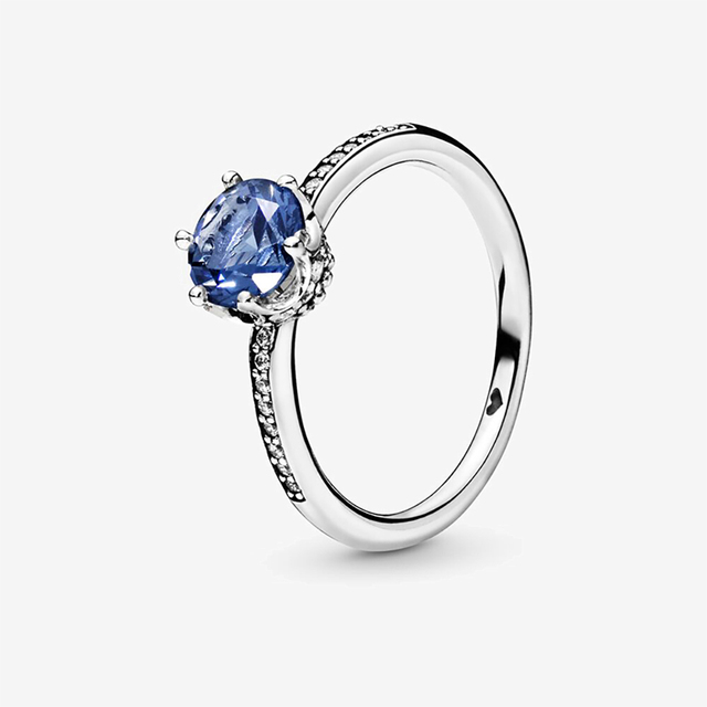 New 100% 925 Sterling Silver Princess Tiara Crown Sparkling Love Heart CZ Rings for Women Engagement Jewelry Anniversary