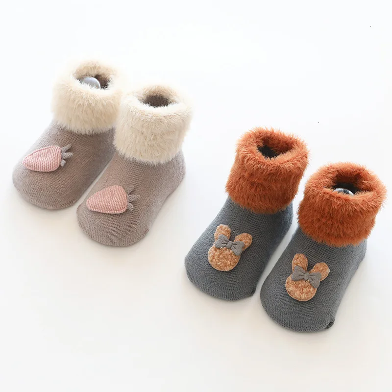2 пар/компл. Non-slip Детские носки осень-зима флисовые Теплые трикотажные носки Для мальчиков ясельного возраста для девочек носки-тапочки для Костюмы аксессуары утолщенная