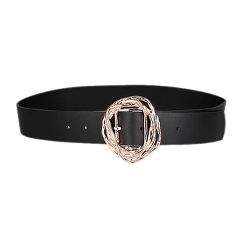 

European and American Rattan Irregular Buckle Women's Belt Decorative Belt