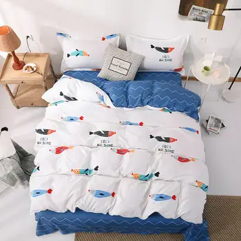 

Cartoon Fish 3/4pcs Kid Bed Cover Set Cartoon Duvet Cover Adult Child Bed Sheets And Pillowcases Comforter Bedding Set 5 size
