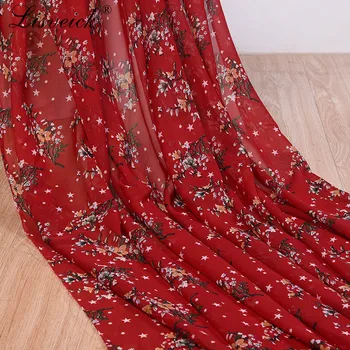 

2meter/lot 150cm Bohemian Dress Fabric Print Chiffon Soft Silky DIY Sewing Fabric Tulle Breathable Qualified Dress Fabric