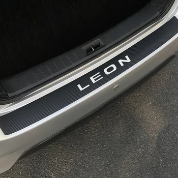 

Car Rear Bumper Vinyl Stickers Protector for Seat Leon Auto Trunk Guard Plate Decals 3D Carbon Fiber Film Auto Decor Accessories