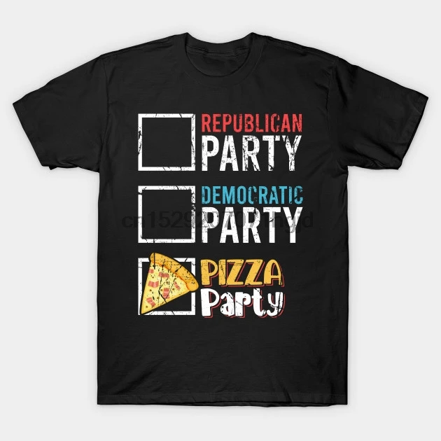 Men t-shirt Vintage Republican Party Democratic Pizza by am0_oma tshirt Women t shirt | Мужская одежда