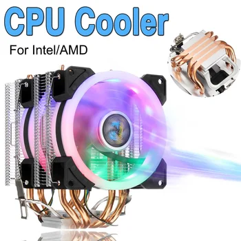 

4Pin Dual Tower CPU Cooler Dual Fans 4-Heatpipes CPU Cooling Fan Cooler Heatsink For Intel 775/1150/1151/1155/1156/1366 for AMD