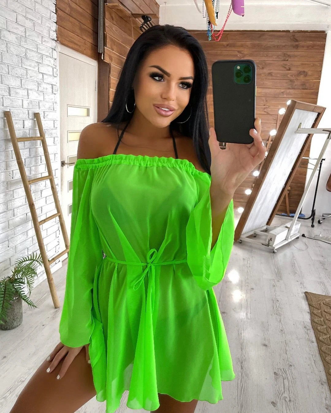 New Womens Elegant Summer Sexy Perspective Bikini Smock Fashion Solid Color Boat Neck Short Beach Dress Casual And Refreshing sexy bathing suit cover ups Cover-Ups