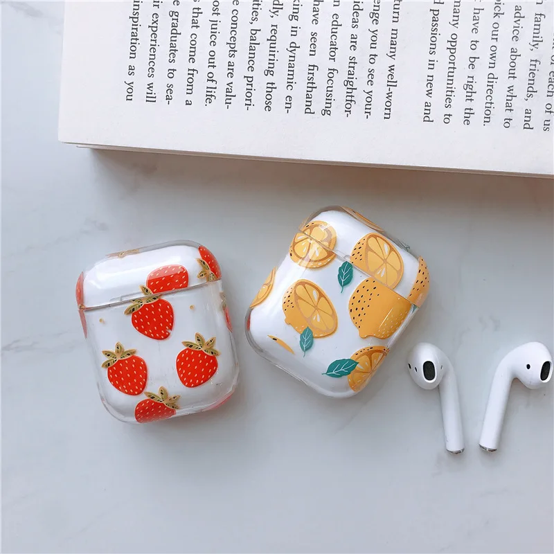 

for airpods case Ins Fruit Strawberry Lemon Protective Cover for Headset Charging Box Anti-fall Wireless Bluetooth Female