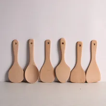 Строительные блоки вентилятор Чан кухонная Лопатка деревянная ложка антипригарная Кастрюля Угловые лезвия кухонные инструменты нелакированная деревянная лопатка