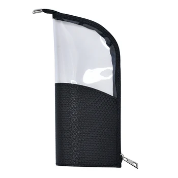 

Makeup Bag Travel Portable Pouch Half Transparent Stand-up Fashion Multifunction Pencil Case Brush Holder Organizer Cosmetic