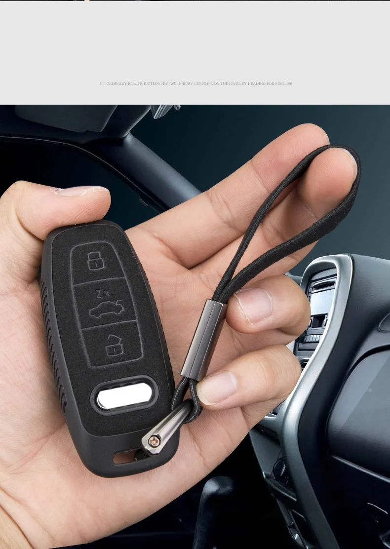 Пластиковый+ кожаный чехол для ключей автомобиля для Audi A6 C8 A7 A8 Q8 аксессуары для автомобиля
