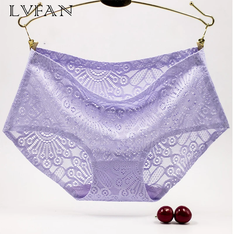3 Pcs/lot seamless sexy ice silk hollow out jacquard weave carry buttock breathable underpants for women LVFAN ISU-017